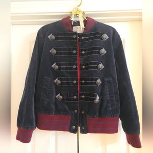 Free People Corduroy Military Bomber Jacket